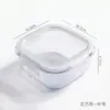 Recipientes de vidro borossilicato de alta resistência a altas temperaturas para alimentos, adequados para uso em forno e micro-ondas, caixas de armazenamento de vidro, tigelas seguras para freezer e louças de armazenamento