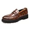 Sapatos de Couro Pontudos para Homens, Estilo Britânico e Coreano Retrô com Sola Grossa para Aumentar a Altura, Sapatos de Couro para Cabeleireiro, Sapatos da Moda Tendência para Boate Masculina