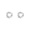 Pendientes de aro cuadrados de plata de ley S925 pendientes de hoja de circonita moda de otoño 2021 para mujer pendientes de alta calidad