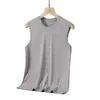 2024 Nuevo Chaleco Camiseta de Seda de Hielo de Verano Cuello Redondo Moderno Holgado Transpirable Top Chaleco Camiseta sin Mangas de Seda de Hielo 8