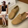 Zapatos Birkenstock retro estilo coreano para mujer, nuevos zapatos casuales slip-on para otoño e invierno 2026, modernos y versátiles con hebilla de cinturón