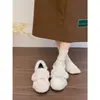 Zapatos de Algodón para Nieve Retro Franceses de Suela Gruesa para Mujer Invierno Ropa de Exterior 2025 Nuevos Cálidos Antideslizantes Peludos Zapatos Birkenstock