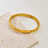 C30 Pulsera Elegante Simple Europea y Americana de Acero Inoxidable Chapado en Oro de 18K con Estrella y Luna de Diamante Blanco