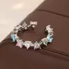 Colección de Anillos de Latón Plateado con Circonita de Moda Más Vendidos, Anillos de Plata de Lujo Ligero Transfronterizos, Versátiles para el Uso Diario