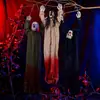 Fantasma colgante personalizable de Halloween que brilla con pelo largo, fantasma novia femenina con calavera y cadenas de hierro, accesorios para habitación embrujada, regalo de Navidad