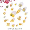 Color Fuerte que Conserva Arena Dorada Accesorios DIY Cornucopia Estrella de Ocho Puntas Palabra de Bendición Calabaza Agujero Pasante Pulsera Collar Cuentas Espaciadoras para Mujeres