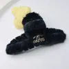 Novo Presilha de Cabelo de Pelúcia Outono e Inverno para Mulheres, Grande Presilha de Tubarão para Penteados Updo na Parte de Trás da Cabeça, Grampo Fofo, Acessório de Cabelo