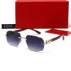 Nuevas Gafas de Sol de Moda Sin Marco con Decoración de Leopardo Tendencia Europea y Americana Poligonales Casuales Gafas de Sol Sombrilla 2536