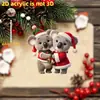 Enfeites Pendentes de Natal Série Filhote de Cachorro e Animais Pequenos de Novo Produto Transfronteiriço Pingentes Decorativos Acrílicos 2D para Espelhos Retrovisores de Carro