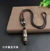 Corrente de Suéter com Pingente de Colar de Ágata Dzi de Nove Olhos Antiga dos Sete Tesouros de Xizang e Calcedônia Fornecimento ao Vivo com Conjunto de Cordão