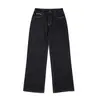 JIAMU Estilo Americano Original Couro Velho Estilo Jeans Largos Masculino Reto Perna Larga Neutro Sizzle Solto