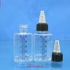 50ml escala transparente boca pontiaguda espremer garrafa quadrada modelo tinta cor garrafa de tinta álcool fumaça líquido óleo enchimento garrafa vazia