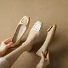 2026 Nuevos Zapatos Planos de Trabajo de Suela Blanda Primavera y Verano, Estilo Hada, Boca Baja Versátiles, Zapatos Mocasines Cómodos de Cuero Suave, Simples