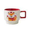 Taza de Cerámica de Santa Claus Transfronteriza Taza de Dibujos Animados Creativa Regalo de Navidad Regalo Taza de Café para el Hogar Recuerdo
