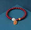 Pulsera de cinabrio natural año del conejo NAFU año de nacimiento del conejo pulsera para amigas mujeres regalo joyería