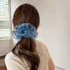 Scrunchie Azul de Renda Céu Estrelado Coreano para Mulheres 2026 Novo Acessório de Cabelo Super Fada Rabo de Cavalo Estilo Nicho Elástico de Cabelo