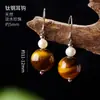 Pendientes transfronterizos de acero de titanio y cristal natural, pendientes de ágata aguamarina, ganchos para orejas de perla de agua dulce, venta al por mayor de pendientes de cristal