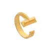 Anillo Abierto de Acero de Titanio de Doble Capa Geométrico Minimalista Joyería para Mujer Moda Popular Elegante con Estilo Anillo Elástico Hip-Hop