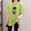 Camiseta Feminina de Manga Curta Plus Size Estilo Verão 2026, Cobre o Bumbum, Comprimento Médio, Caimento Solto, Versátil para Exportação