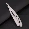 Navalha de aço inoxidável, ferramenta manual de barbear para remoção de pelos, aparar a barba e pelos faciais, com suporte, dobrável e em estilo retrô para uso doméstico