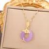 Collar con hebilla Chaoping diseño retro de lujo ligero de nicho colgante redondo de circón cadena versátil para la clavícula venta al por mayor