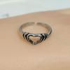 Letra Coreana Buena Suerte Anillo Número Romano Moda Retro para Mujer Anillo Abierto de Corazón Anillo para Dedo Índice Venta al por Mayor