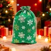 Bolsa de Regalo de Lino Navideño Comercio Electrónico Transfronterizo Bolsa de Regalo con Cordón Festivo Bolsa de Almacenamiento con Cordón para Snacks de Nochebuena Lista para la Venta