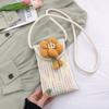 Bolso tejido para teléfono móvil, bolso de mujer con flores, bonito bolso de hombro, moderno y nuevo, estilo occidental, bolso pequeño para niña de verano.
