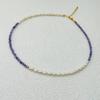 Collar de perlas de lapislázuli para mujer, diseño de verano Sense 2024, nuevo collar de cadena de clavícula con personalidad elegante y de alta gama.