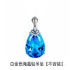Colgante Grande de Zafiro con Forma de Pera de Piedra Desnuda Cristal de Zafiro de Color Europeo y Americano Cadena para Clavícula Collar de Topacio Oro Rosa