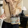 Bolso de Paja Tejida Rayado de Nuevo Estilo para Mujer, Bolso Cubo Casual de Nicho para Vacaciones, Bolso de Mano 2026, Bolso de Playa