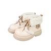 Botas de Neve Brancas de Lã de Cordeiro Quentes para Mulheres 2024 Inverno Forradas com Lã e Espessas Botas Curtas da Moda Fofa de Menina Suave