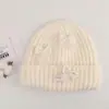 Gorro de punto con lazo tridimensional de estilo coreano para mujer, gorro de lana cálido de invierno, estilo ins, dulce, engrosado