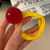 Corea del Sur Dongdaemun Lindo Anillo para el Cabello de Frutas Combinable Primavera y Verano Diadema Colorida de Alta Elasticidad Anillo Toalla para el Cabello Accesorios para el Cabello