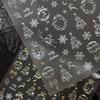 Yitu Padrão Antigo Folha de Ouro Rena de Natal Adesivos para Unha Série de Natal Guirlanda de Flocos de Neve Adesivos Decorativos Yt6677