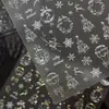 Yitu Padrão Antigo Folha de Ouro Rena de Natal Adesivos para Unha Série de Natal Guirlanda de Flocos de Neve Adesivos Decorativos Yt6677