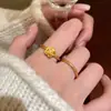 Anillo Nuevo Vintage 2025 Nuevo Chinoiserie Camelia para Mujer Electrochapado en Oro Lujo Accesible de Alta Gama Anillo Versátil