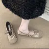 Primer Encuentro Verano 2026 Nuevos Zapatos Planos de Ballet con Tira Plisada de Nicho para Mujer, Zapatos Mary Jane Satinados Estilo Chanel