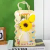 Buquê de Girassol Tricotado para o Dia dos Professores Transfronteiriço, Presente de Flor Artificial de Lã, Lembrança de Flor Preservada de Acrílico Atacado