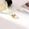 Anillo Abierto de Corazón de Amor de Lujo Ligero Más Vendido Transfronterizo con Diseño Exagerado, Anillo de Corazón de Amor Moderno y Versátil, Joyería para Mujer al por Mayor