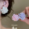 Set de Aretes de Flor de Resina Aguja de Plata Dopamina 2026 Nuevo Estilo Aretes Frescos Aretes de Nicho de Alta Gama para Mujer