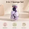 Esponja de Maquillaje con Forma de Biberón, Doble Uso para Seco y Húmedo, Borla de Esponja Delicada y que No Absorbe Polvo, Esponja de Maquillaje Tamaño Viaje para Conveniencia