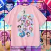 Camiseta Blanca de Niña de Grupo Kpop Hunter Tops Holgados de Manga Corta Estilo para Niñas Niñas Grandes 2025 Estilo Verano