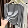 ¡Tan encantador! Cardigan Gris Delgado Versátil Estilo Nuevo Verano 2026 para Mujer para Usar Sobre un Vestido Camisola