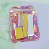 Nuevo traje portátil de manicura Rojo Rosa lima de uñas tira pulidora cepillo de cuerno herramienta exfoliante manicura juego de 6 piezas