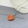 Explosões Atacado Pedra Natural Colar Amor jade pêssego coração formato de coração cristal corrente clavícula amantes amor presente de aniversário