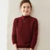 Suéter de Cachemira Grueso de Doble Hilo para Otoño e Invierno, Cuello Alto Medio, Moda Suelto, Cálido, Talla Grande, Camiseta de Punto Versátil para Usar Debajo