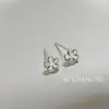 Aretes de Plata de Ley S999 Su Chuang Flor Línea para Niñas Coreanos de Gama Alta Simples Exquisitos Dulces Pequeñas Flores Cartílago de Oreja