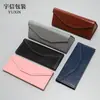 Estuche plegable para gafas hecho a mano imitación piel de becerro con línea de prensa estuche para gafas ópticas gafas de sol estuche para gafas resistente a la presión venta al por mayor logo imprimible