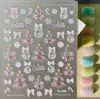 Pegatinas para Uñas de Año Nuevo Chino con Fuegos Artificiales, Bolas Navideñas, Relieve 5D, Brillo de Concha Tridimensional, Pegatinas Navideñas para Uñas Modelo Sl